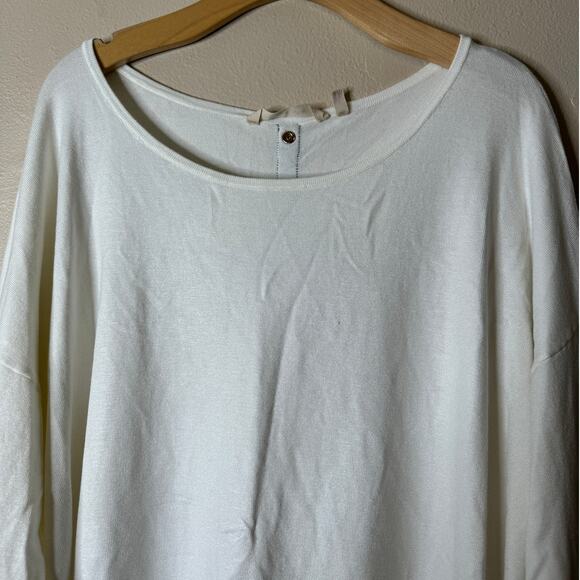 Soft Surroundings Women's Plus 2X Trieste Button-Back Cream Sweater - Picture 3 of 9